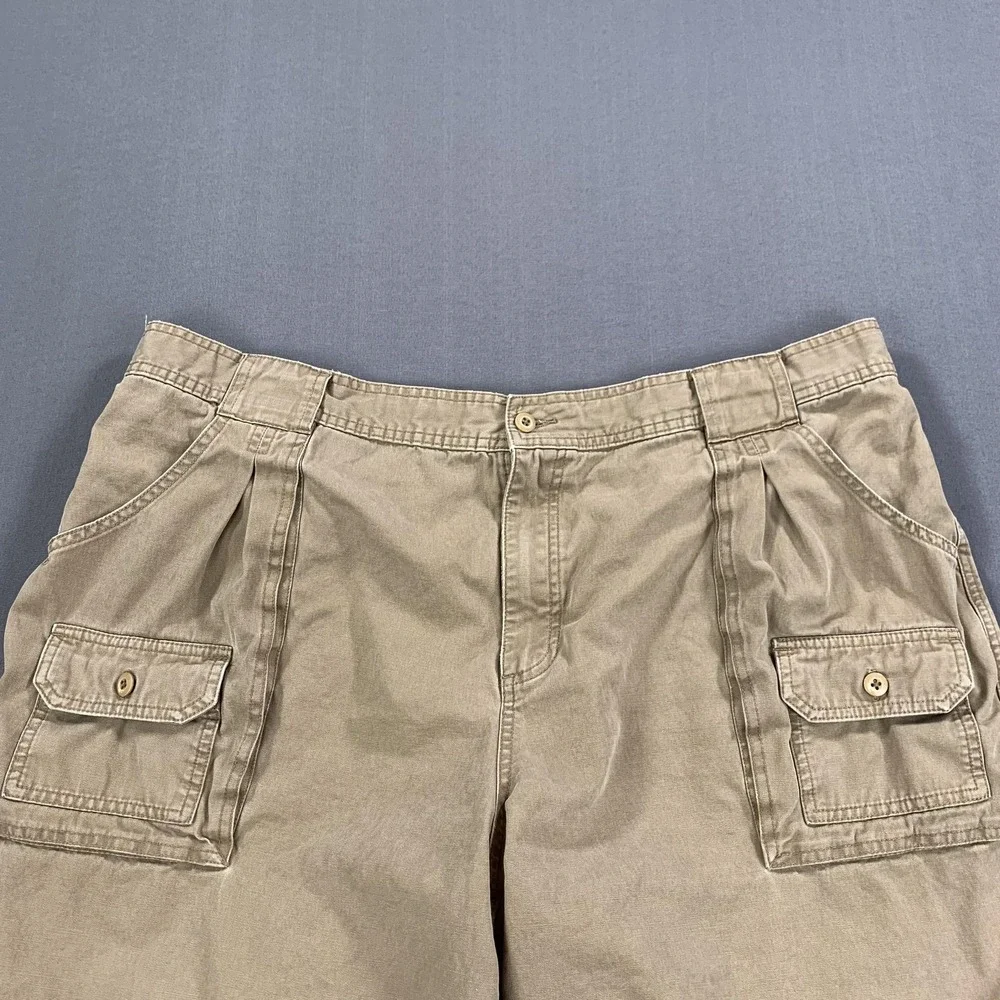 Cabela's Cargo Shorts Mens 44 Khaki Cotton Multi Pocket Hiking‎ Outdoor Utility